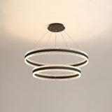 Modern Ring LED Pendant Light Circular Chandelier for Staircase and Entryway