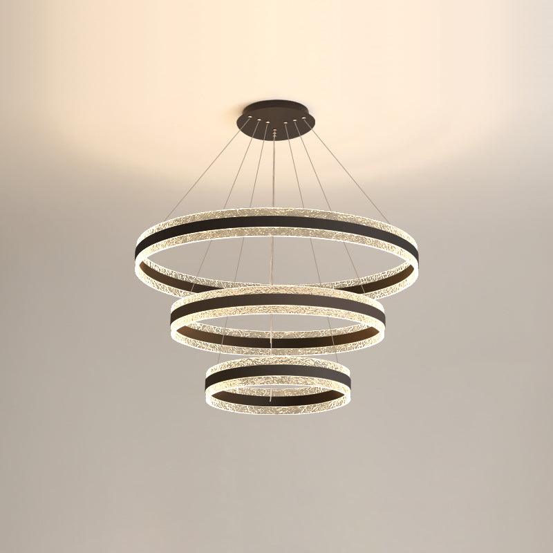 Modern Ring LED Pendant Light Circular Chandelier for Staircase and Entryway