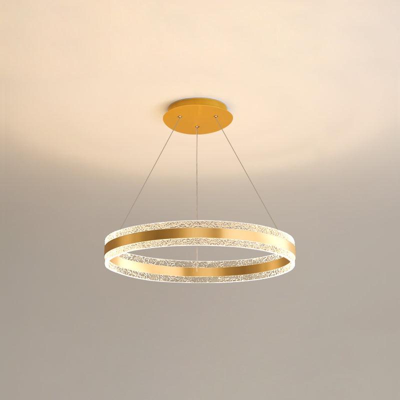 Modern Ring LED Pendant Light Circular Chandelier for Staircase and Entryway