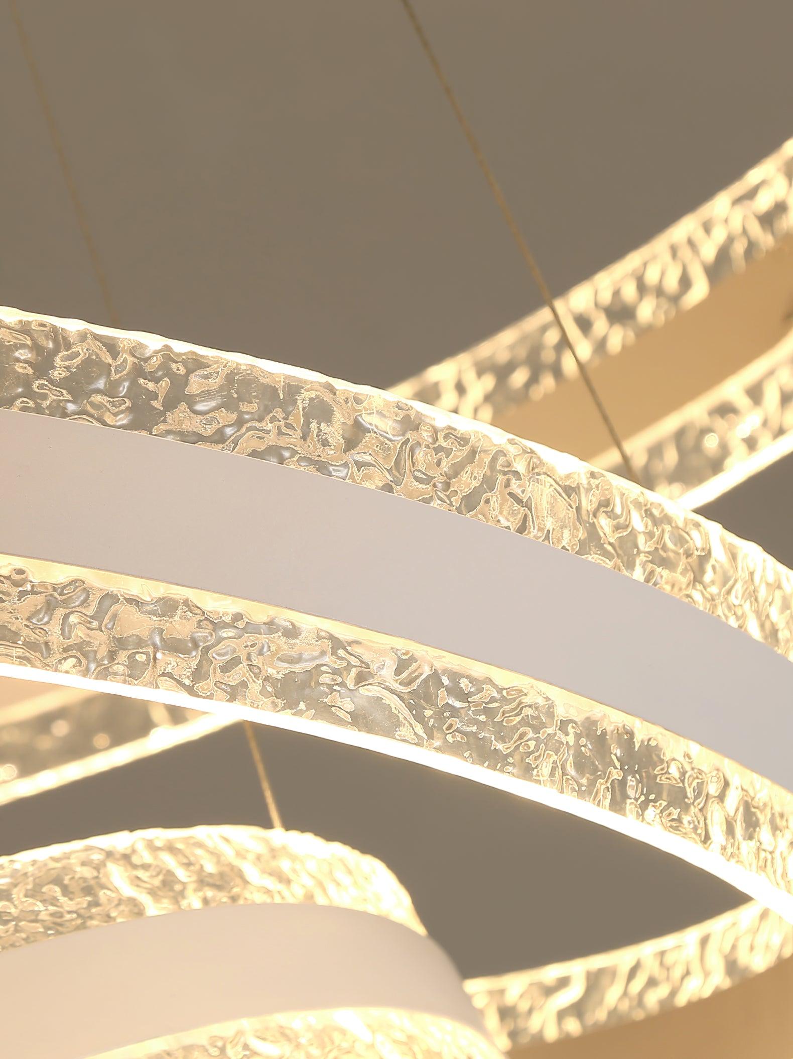 Modern Ring LED Pendant Light Circular Chandelier for Staircase and Entryway
