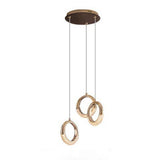 Modern Ring LED Pendant Light Electroplated Metal Circle Hanging Lamp for Dining Room and Bedroom