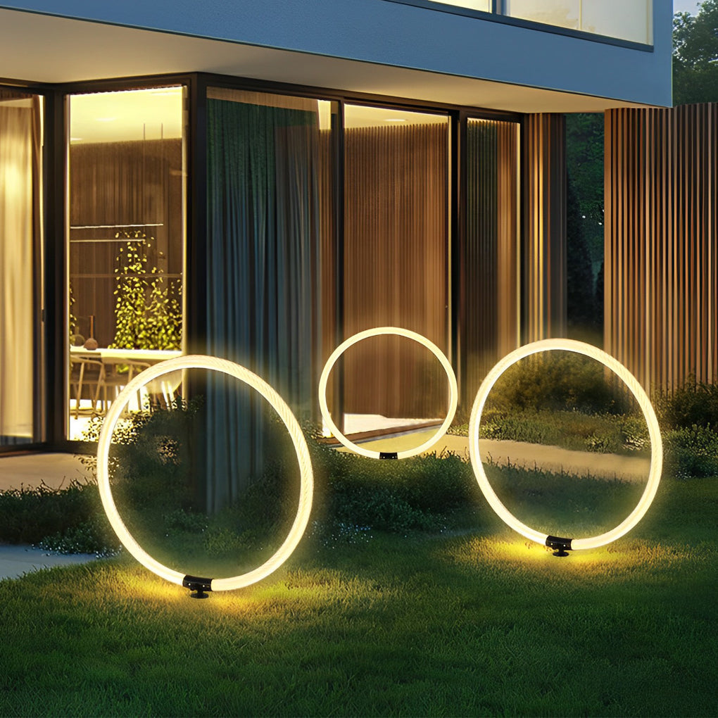 Modern Ring LED Waterproof Outdoor Landscape Lighting for Lawn and Garden Path
