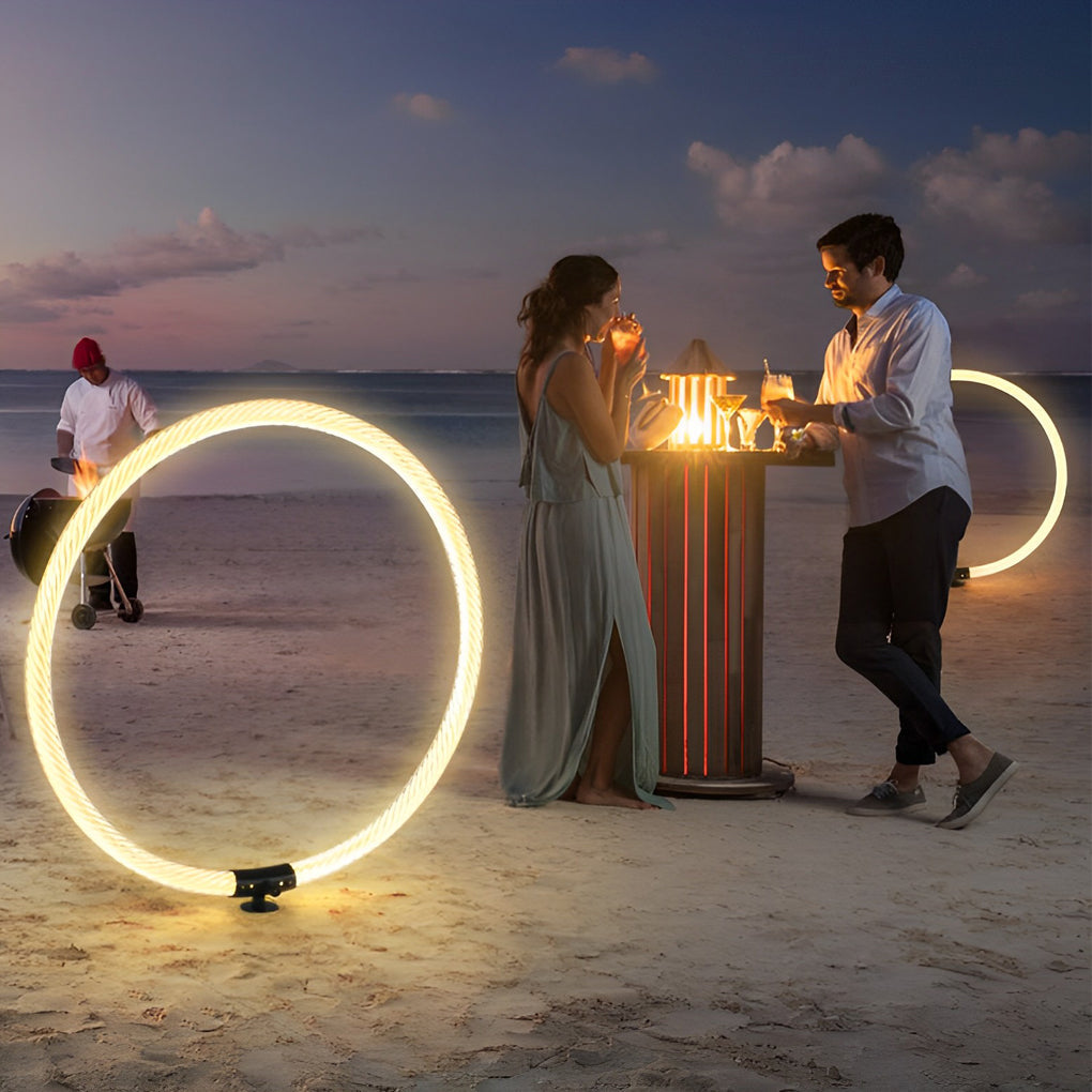 Modern Ring LED Waterproof Outdoor Landscape Lighting for Lawn and Garden Path