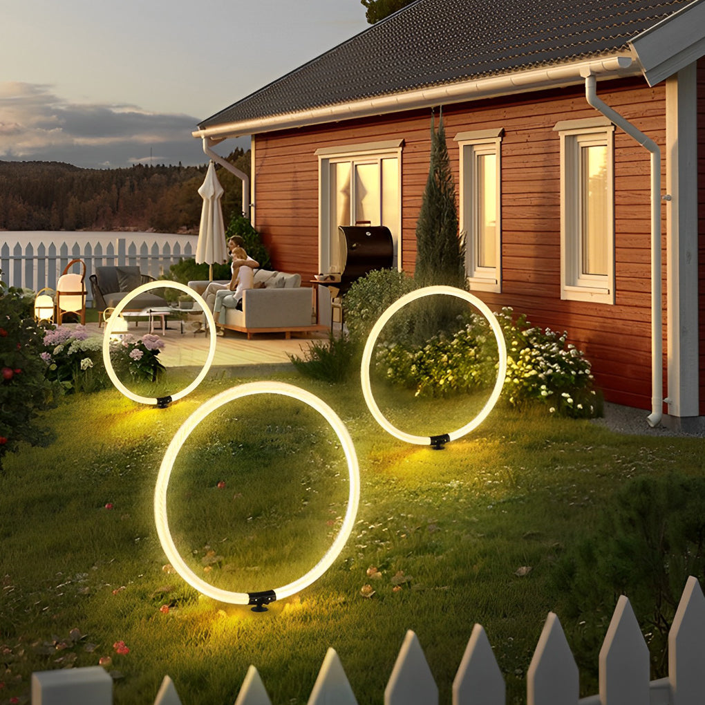 Modern Ring LED Waterproof Outdoor Landscape Lighting for Lawn and Garden Path