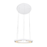 Modern Ring Shaped LED Pendant Light with Acrylic Shade and Adjustable Height for Living Room