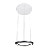 Modern Ring Shaped LED Pendant Light with Acrylic Shade and Adjustable Height for Living Room