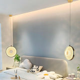 Modern Ring Shaped LED Pendant Light with Electroplated Metal and Acrylic Shade for Dining Room
