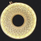Modern Ring Shaped LED Pendant Light with Electroplated Metal and Acrylic Shade for Dining Room