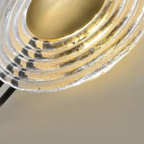 Modern Ripple Glass LED Wall Sconce with Corrugated Shade for Bedside and Living Room Decor