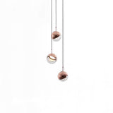 Modern Rose Gold Crystal Globe LED Pendant Light Adjustable Hanging Lamp for Dining Room