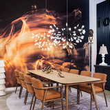Modern Rose Gold Firefly LED Chandelier Contemporary Nature Inspired Leaf Pendant Lighting