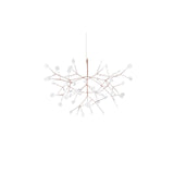 Modern Rose Gold Firefly LED Chandelier Contemporary Nature Inspired Leaf Pendant Lighting