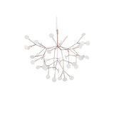 Modern Rose Gold Firefly LED Chandelier Contemporary Nature Inspired Leaf Pendant Lighting
