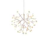 Modern Rose Gold Firefly LED Chandelier Contemporary Nature Inspired Leaf Pendant Lighting