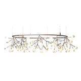 Modern Rose Gold Firefly LED Chandelier Contemporary Nature Inspired Leaf Pendant Lighting