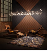 Modern Rose Gold Firefly LED Chandelier Contemporary Nature Inspired Leaf Pendant Lighting