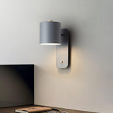 Modern Rotatable Cylinder Wall Lamp Adjustable Metal Sconce for Bedroom and Living Room