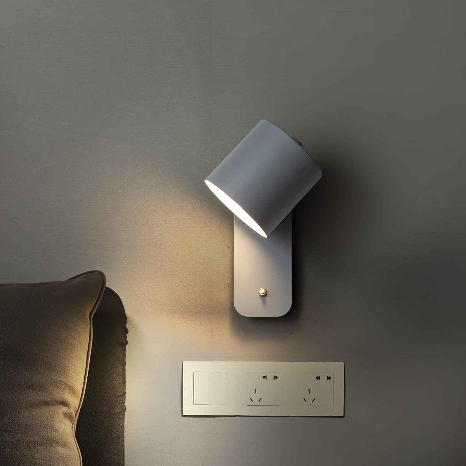 Modern Rotatable Cylinder Wall Lamp Adjustable Metal Sconce for Bedroom and Living Room