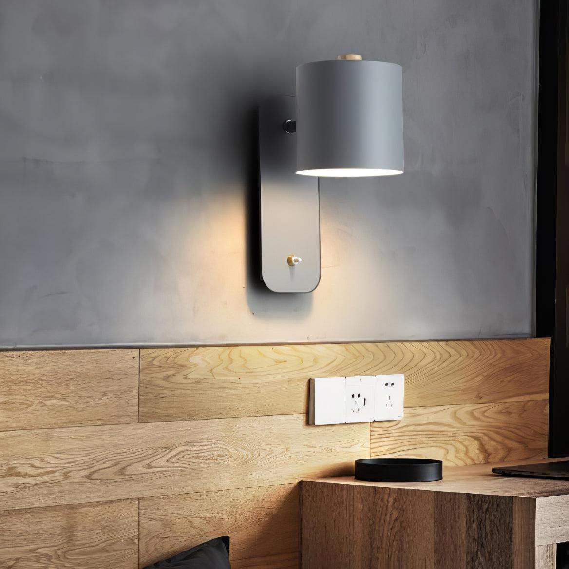 Modern Rotatable Cylinder Wall Lamp Adjustable Metal Sconce for Bedroom and Living Room