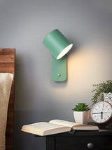 Modern Rotatable Cylinder Wall Lamp Adjustable Metal Sconce for Bedroom and Living Room