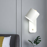 Modern Rotatable Cylinder Wall Lamp Adjustable Metal Sconce for Bedroom and Living Room
