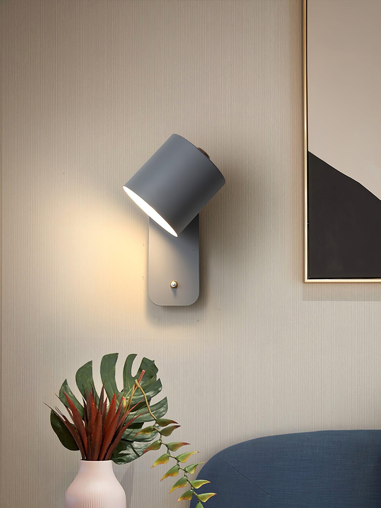 Modern Rotatable Cylinder Wall Lamp Adjustable Metal Sconce for Bedroom and Living Room