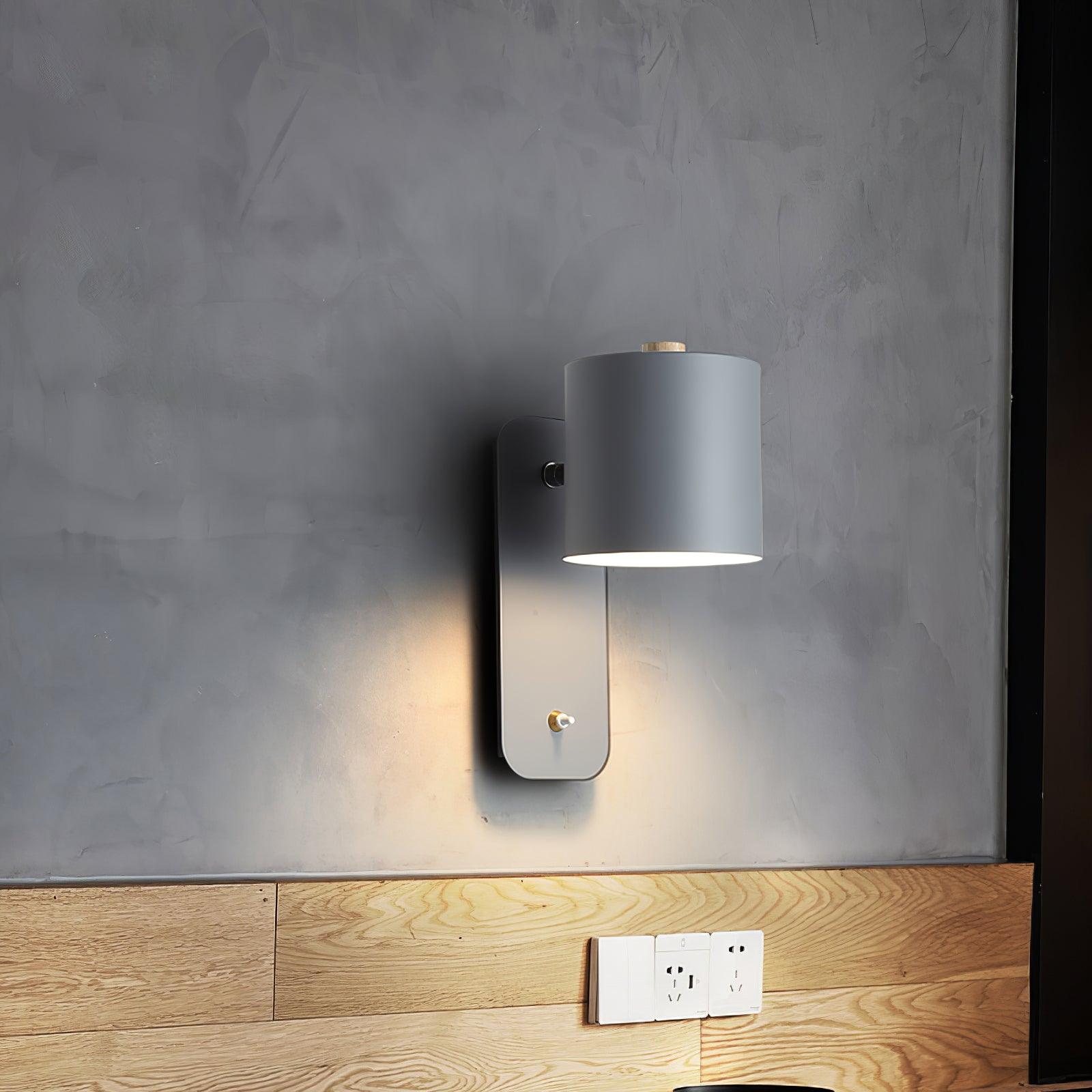 Modern Rotatable Cylinder Wall Lamp Adjustable Metal Sconce for Bedroom and Living Room