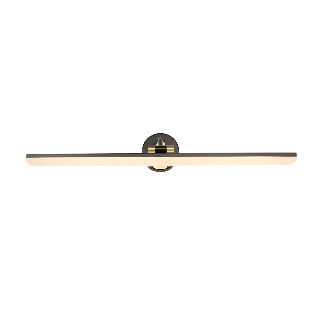 Modern Rotatable LED Bathroom Vanity Light Bar with Copper Frame in Black and Gold