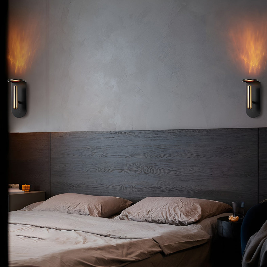 Modern Rotatable LED Flame Wall Sconce Nordic Acrylic Wall Lamp for Living Room Bedroom