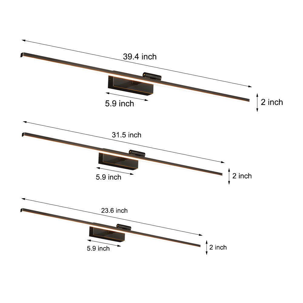 Modern Rotatable LED Mirror Vanity Light Copper Wall Sconce for Bathroom and Dressing Room