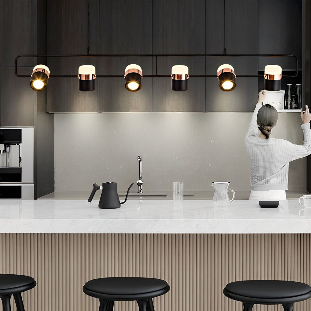 Modern Rotatable LED Nordic Chandelier Electroplated Metal Pendant Light for Dining Room