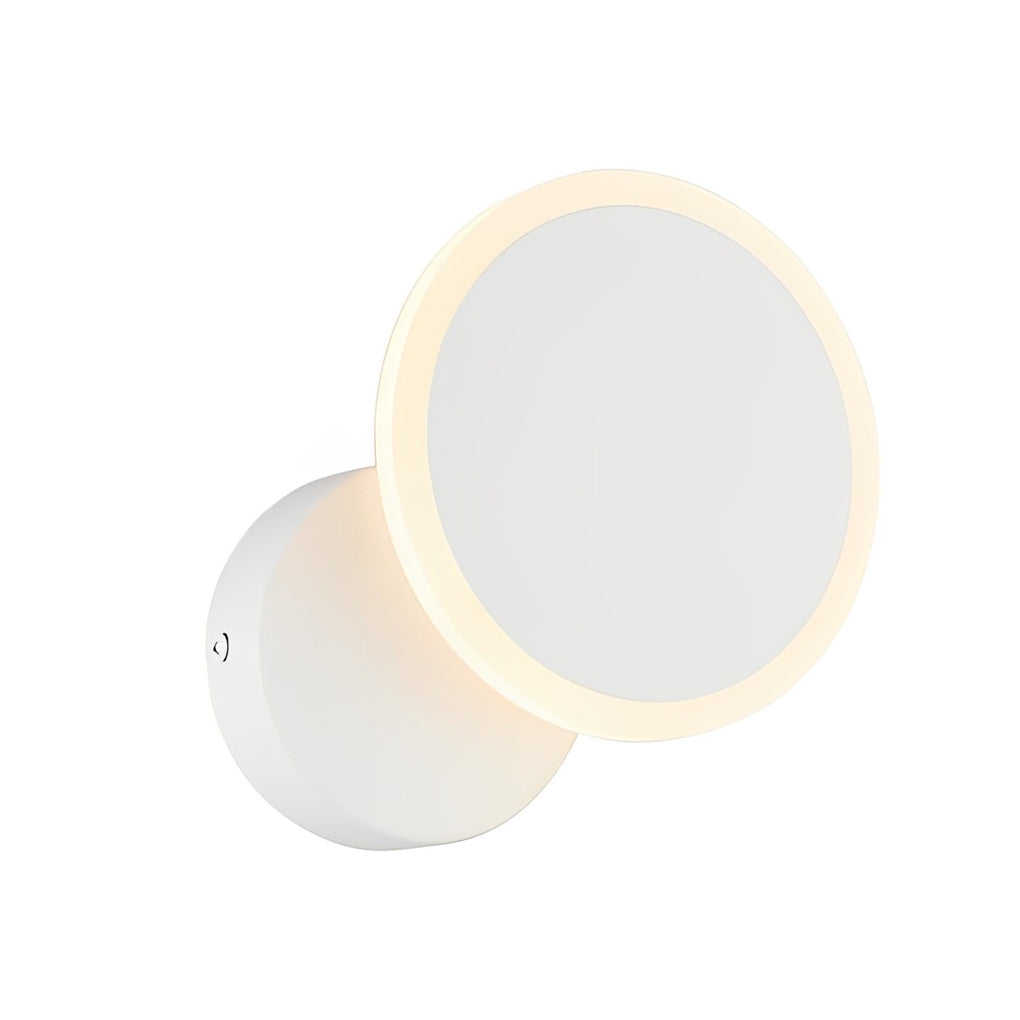 Modern Rotatable LED Wall Sconce Round Iron Acrylic Bedside Lighting Fixture for Bedroom Hallway