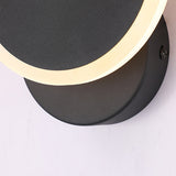 Modern Rotatable LED Wall Sconce Round Iron Acrylic Bedside Lighting Fixture for Bedroom Hallway