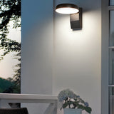 Modern Rotatable Motion Sensor Outdoor Wall Sconce Waterproof LED Exterior Lamp in Black