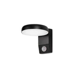 Modern Rotatable Motion Sensor Outdoor Wall Sconce Waterproof LED Exterior Lamp in Black