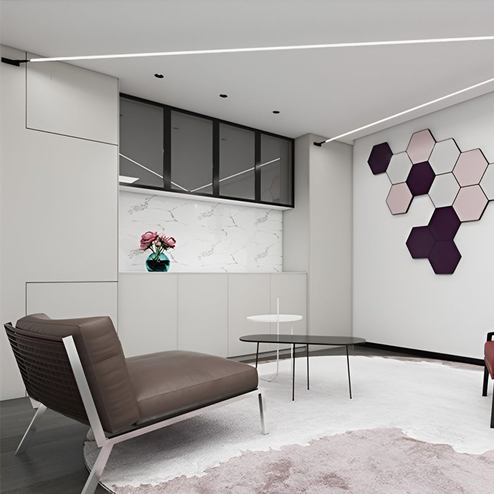 Modern Rotatable Skyline Linear LED Ceiling Light Slim Adjustable Steel Strip Fixture for Home