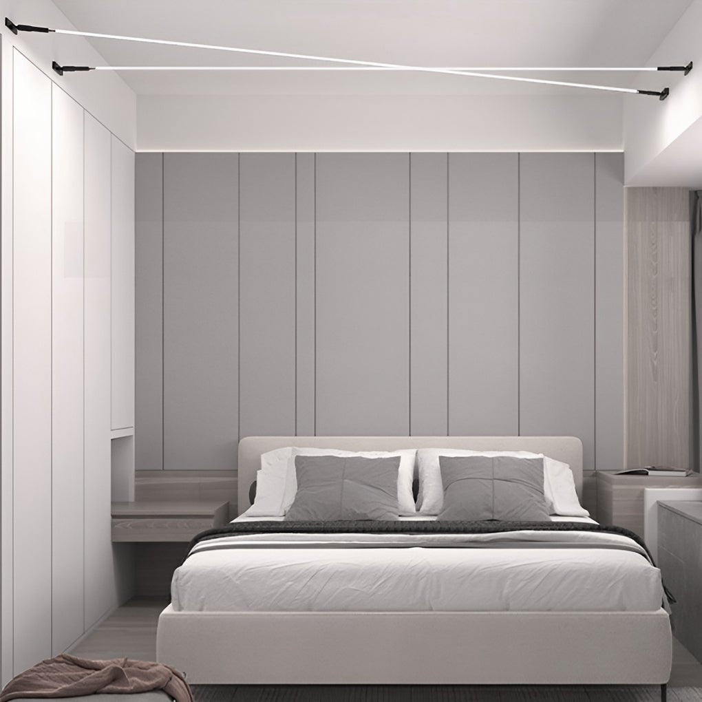 Modern Rotatable Skyline Linear LED Ceiling Light Slim Adjustable Steel Strip Fixture for Home