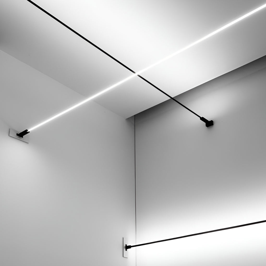 Modern Rotatable Skyline Linear LED Ceiling Light Slim Adjustable Steel Strip Fixture for Home