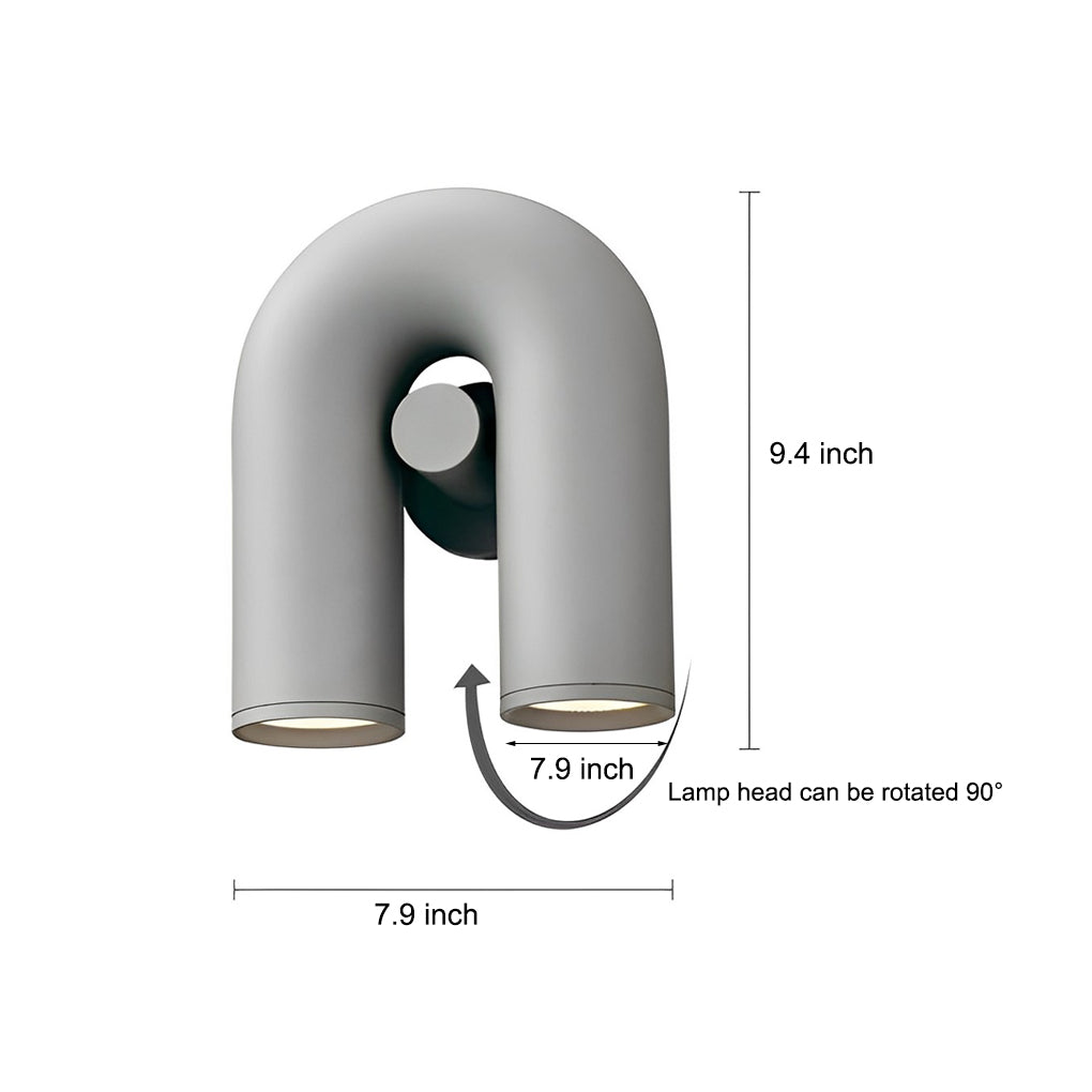 Modern Rotatable U Shaped LED Wall Lamp Nordic Style Industrial Water Pipe Sconce Lighting