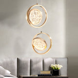 Modern Rotating Acrylic LED Chandelier with 3 Color Dimming for Dining Room and Living Room