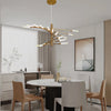 Modern Rotating Linear Fireworks Chandelier LED Pendant Light for Bedroom and Living Room
