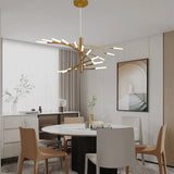 Modern Rotating Linear Fireworks Chandelier LED Pendant Light for Bedroom and Living Room