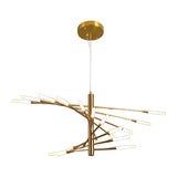 Modern Rotating Linear Fireworks Chandelier LED Pendant Light for Bedroom and Living Room