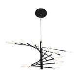 Modern Rotating Linear Fireworks Chandelier LED Pendant Light for Bedroom and Living Room