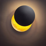 Modern Rotating Moon Design LED Wall Sconce Minimalist Adjustable Bedside Lighting for Stairs and Aisle