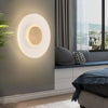 Modern Round Acrylic LED Wall Sconce Stripes Grid Pattern Lighting for Living Room and Bedroom