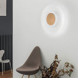 Modern Round Acrylic LED Wall Sconce Stripes Grid Pattern Lighting for Living Room and Bedroom