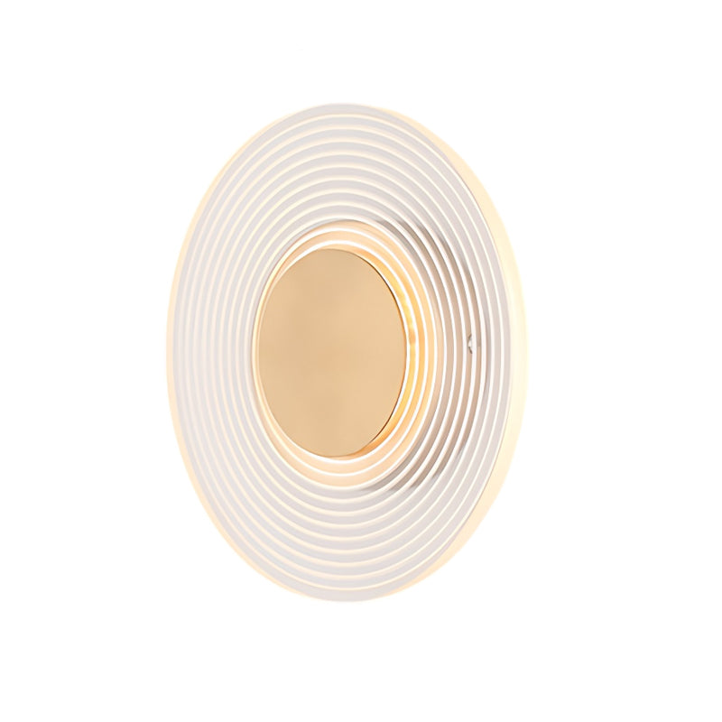 Modern Round Acrylic LED Wall Sconce Stripes Grid Pattern Lighting for Living Room and Bedroom