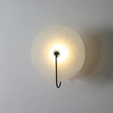 Modern Round Alabaster LED Wall Sconce Elegant Stone Wall Lamp for Interior Living Spaces