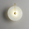 Modern Round Alabaster LED Wall Sconce Elegant Stone Wall Lamp for Interior Living Spaces